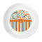 Orange Blue Swirls & Stripes Plastic Party Dinner Plates - Approval