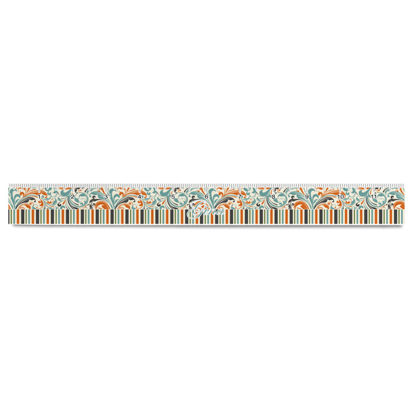 Orange Blue Swirls & Stripes Plastic Ruler - 12" - FRONT