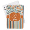 Orange Blue Swirls & Stripes Playing Cards - Front View