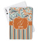 Orange Blue Swirls & Stripes Playing Cards (Personalized)