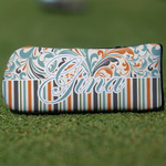 Orange Blue Swirls & Stripes Blade Putter Cover (Personalized)