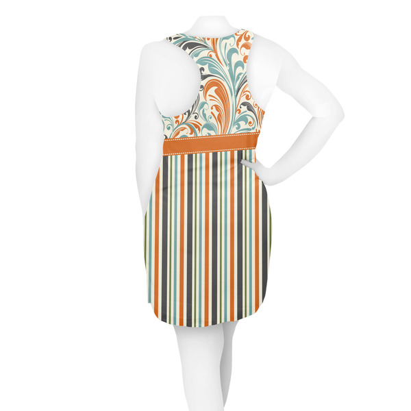 Orange Blue Swirls & Stripes Racerback Dress - On Model - Back