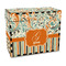 Orange Blue Swirls & Stripes Recipe Box - Full Color - Front/Main