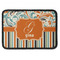 Orange Blue Swirls & Stripes Iron On Rectangle Patch w/ Name and Initial