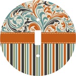 Orange Blue Swirls & Stripes Round Light Switch Cover