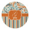 Orange Blue Swirls & Stripes Round Paper Coaster - Approval