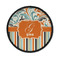 Orange Blue Swirls & Stripes Iron On Round Patch w/ Name and Initial
