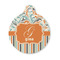 Orange Blue Swirls & Stripes Round Pet ID Tag - Small (Personalized)