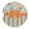 Orange Blue Swirls & Stripes Sandstone Car Coaster - Single (Personalized)