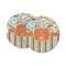 Orange Blue Swirls & Stripes Sandstone Car Coasters - Set of 2 (Personalized)