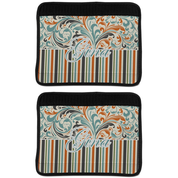 Orange Blue Swirls & Stripes Seat Belt Cover (APPROVAL Update)