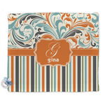 Orange Blue Swirls & Stripes Security Blanket (Personalized)