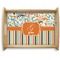 Orange Blue Swirls & Stripes Natural Wooden Tray - Large (Personalized)