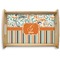 Orange Blue Swirls & Stripes Natural Wooden Tray - Small (Personalized)