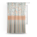 Orange Blue Swirls & Stripes Sheer Curtain (Personalized)