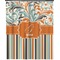 Orange Blue Swirls & Stripes Shower Curtain 70x90