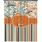 Orange Blue Swirls & Stripes Extra Long Shower Curtain - 70"x84" (Personalized)