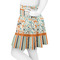 Orange Blue Swirls & Stripes Skater Skirt - Side