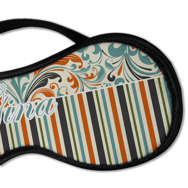 Orange Blue Swirls & Stripes Sleeping Eye Mask - DETAIL Large