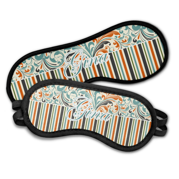 Orange Blue Swirls & Stripes Sleeping Eye Masks - PARENT