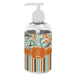 Orange Blue Swirls & Stripes Plastic Soap / Lotion Dispenser (8 oz - Small - White) (Personalized)