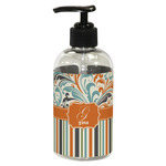 Orange Blue Swirls & Stripes Plastic Soap / Lotion Dispenser (8 oz - Small - Black) (Personalized)