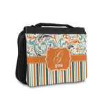 Orange Blue Swirls & Stripes Toiletry Bag - Small (Personalized)