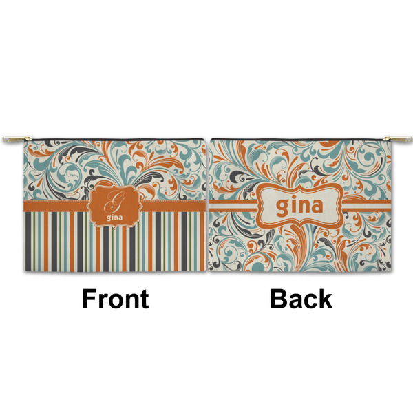 Orange Blue Swirls & Stripes Small Zipper Pouch Approval (Front and Back)