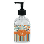 Orange Blue Swirls & Stripes Glass Soap & Lotion Bottle - Single Bottle (Personalized)