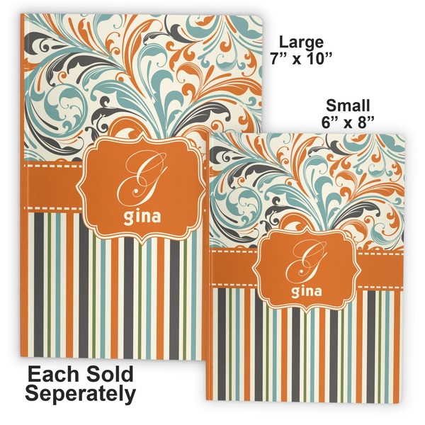 Orange Blue Swirls & Stripes Soft Cover Journal - Compare