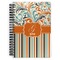 Orange Blue Swirls & Stripes Spiral Notebook (Personalized)