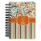 Orange Blue Swirls & Stripes Spiral Notebook - 5x7 w/ Name and Initial