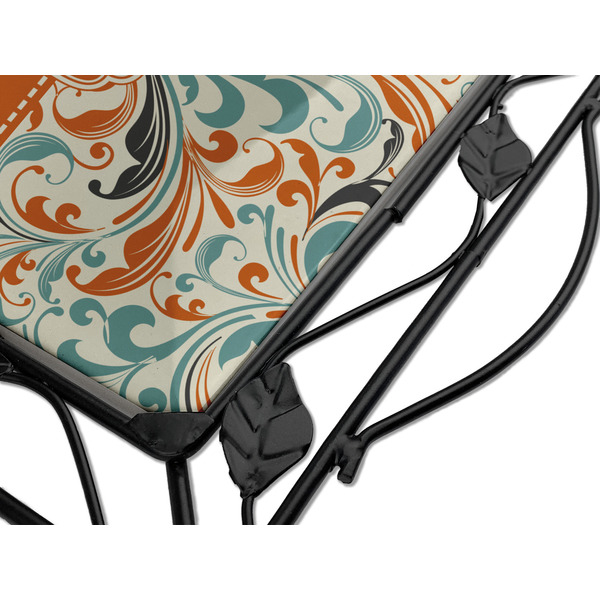 Orange Blue Swirls & Stripes Square Trivet - Detail