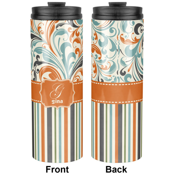 Orange Blue Swirls & Stripes Stainless Steel Tumbler - Apvl