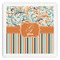 Orange Blue Swirls & Stripes Paper Dinner Napkins (Personalized)