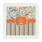 Orange Blue Swirls & Stripes Standard Decorative Napkins (Personalized)