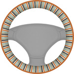 Orange Blue Swirls & Stripes Steering Wheel Cover