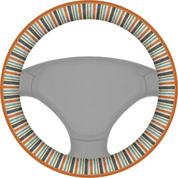 Orange Blue Swirls & Stripes Steering Wheel Cover