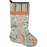 Orange Blue Swirls & Stripes Holiday Stocking - Neoprene (Personalized)