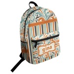 Orange Blue Swirls & Stripes Student Backpack (Personalized)