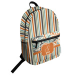 Orange Blue Swirls & Stripes Student Backpack (Personalized)