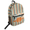 Orange Blue Swirls & Stripes Student Backpack (Personalized)