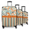 Orange Blue Swirls & Stripes Suitcase Set 1 - MAIN