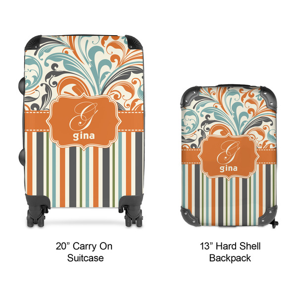 Orange Blue Swirls & Stripes Suitcase Set 4 - APPROVAL