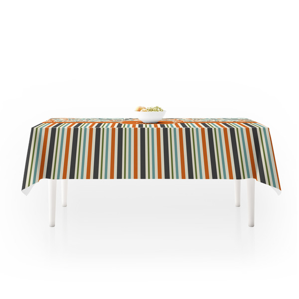 Orange Blue Swirls & Stripes Tablecloths (58"x102") - MAIN