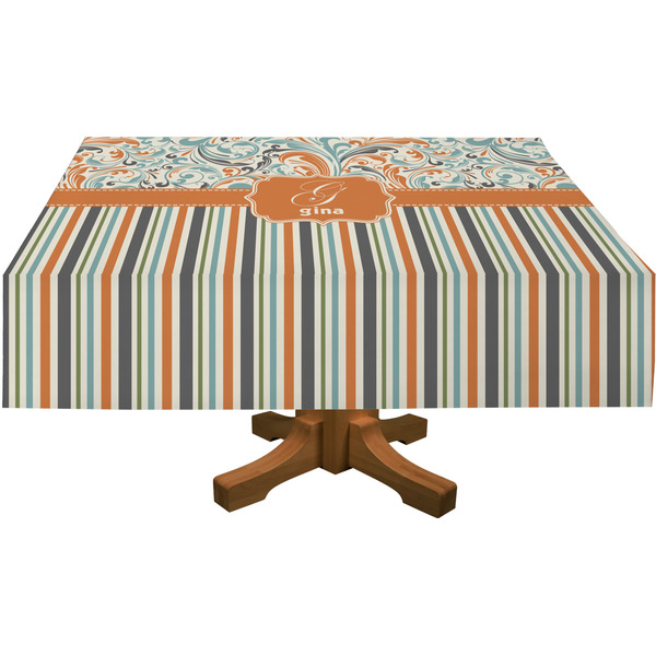 Orange Blue Swirls & Stripes Tablecloths (Personalized)
