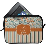 Orange Blue Swirls & Stripes Tablet Case / Sleeve - Small (Personalized)