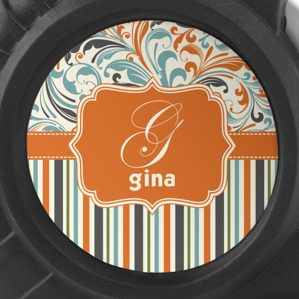 Orange Blue Swirls & Stripes Tape Measure - 25ft - detail