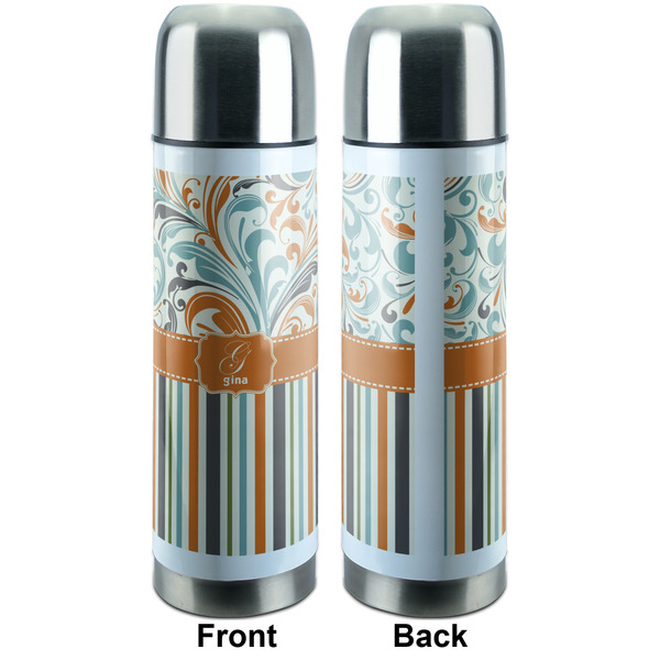 Orange Blue Swirls & Stripes Thermos - Apvl