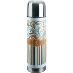 Orange Blue Swirls & Stripes Stainless Steel Thermos (Personalized)